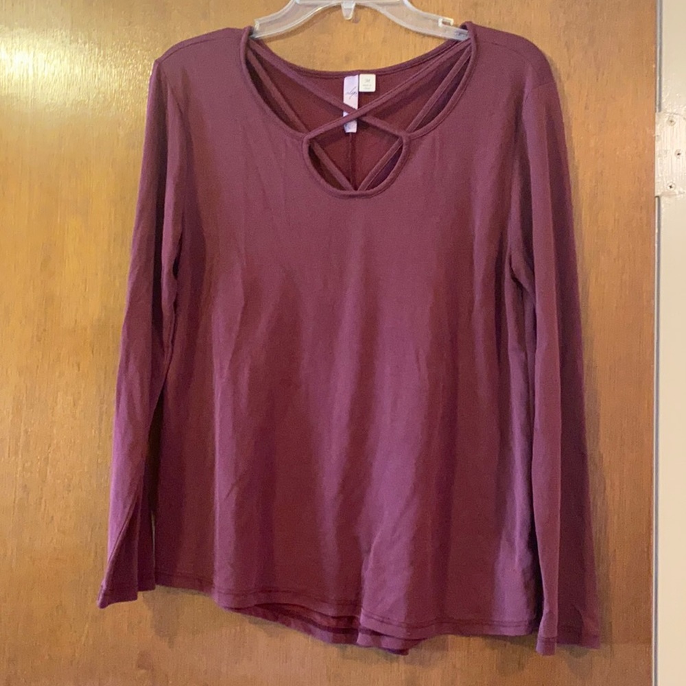 Maroon Criss Cross Top